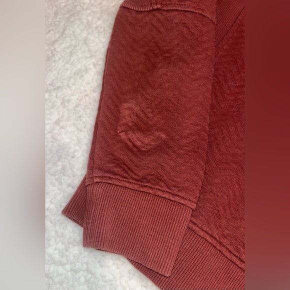 Banana Republic Quilted Hoodie Maroon Sweatshirt Women’s Medium - Picture 7 of 7